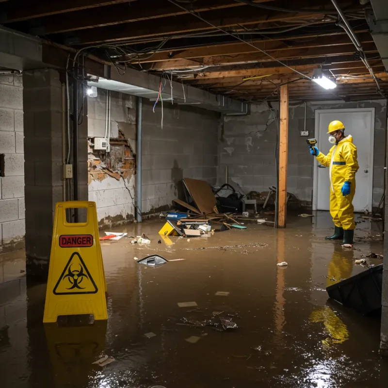 Flooded Basement Electrical Hazard in Fowler, IN Property